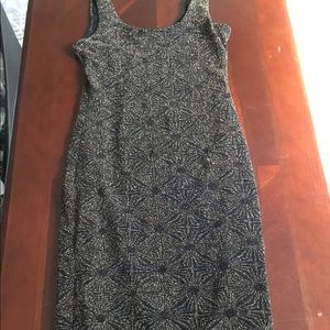 Soprano, Black and Gold stripe sleeveless dress